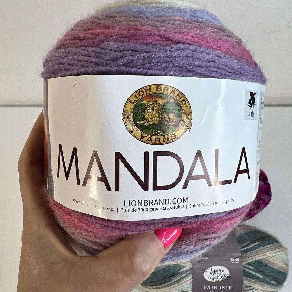 Lion Brand Mandala Yarn Bee Fair Isle Red Heart Boutique Twilight Yarn Lot 3 Mix
